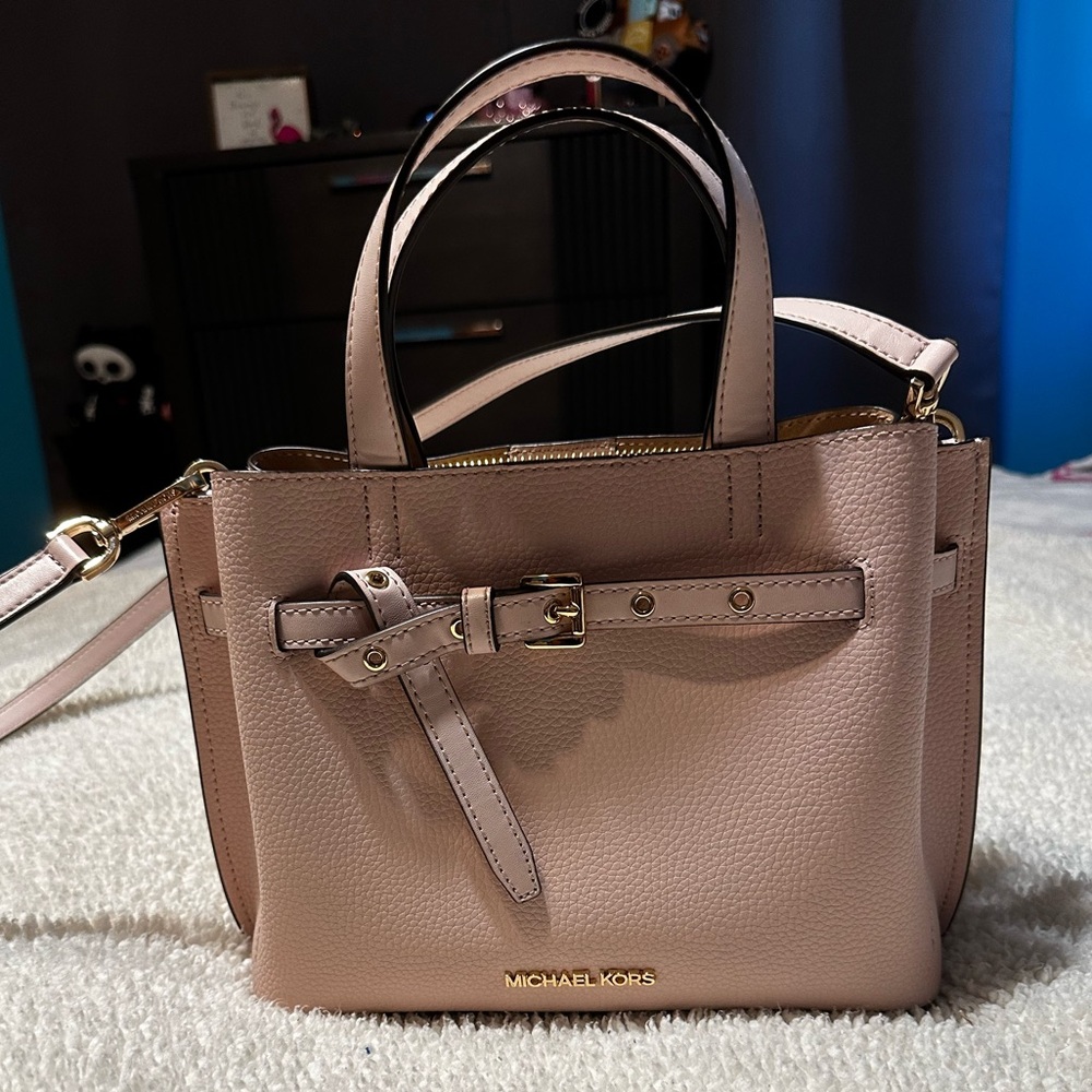 Michael Kors Pink Emilia Small Pebbled Leather Satchel